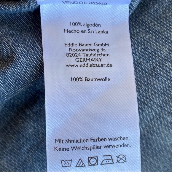 Eddie Bauer Classic Fit Chambray Print Button Down Shirt - Picture 10 of 12